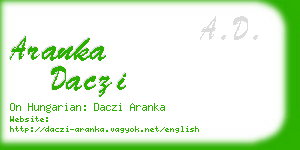 aranka daczi business card